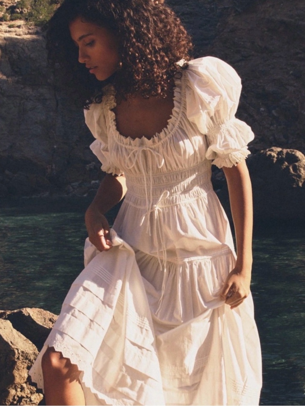 DOÉN “BARDOT”🍃🤍🍃Dress, in POWDER, Size M, Sold Out